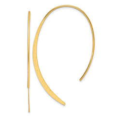 Sterling Silver Gold-plated Brushed and Lasered Threader Earrings