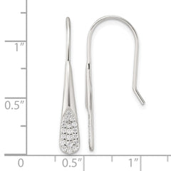 Sterling Silver Polished CZ Drop Dangle Earrings