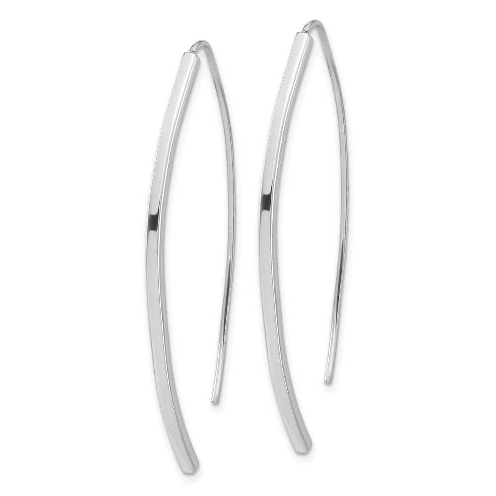 Sterling Silver Polished Threader Bar Earrings