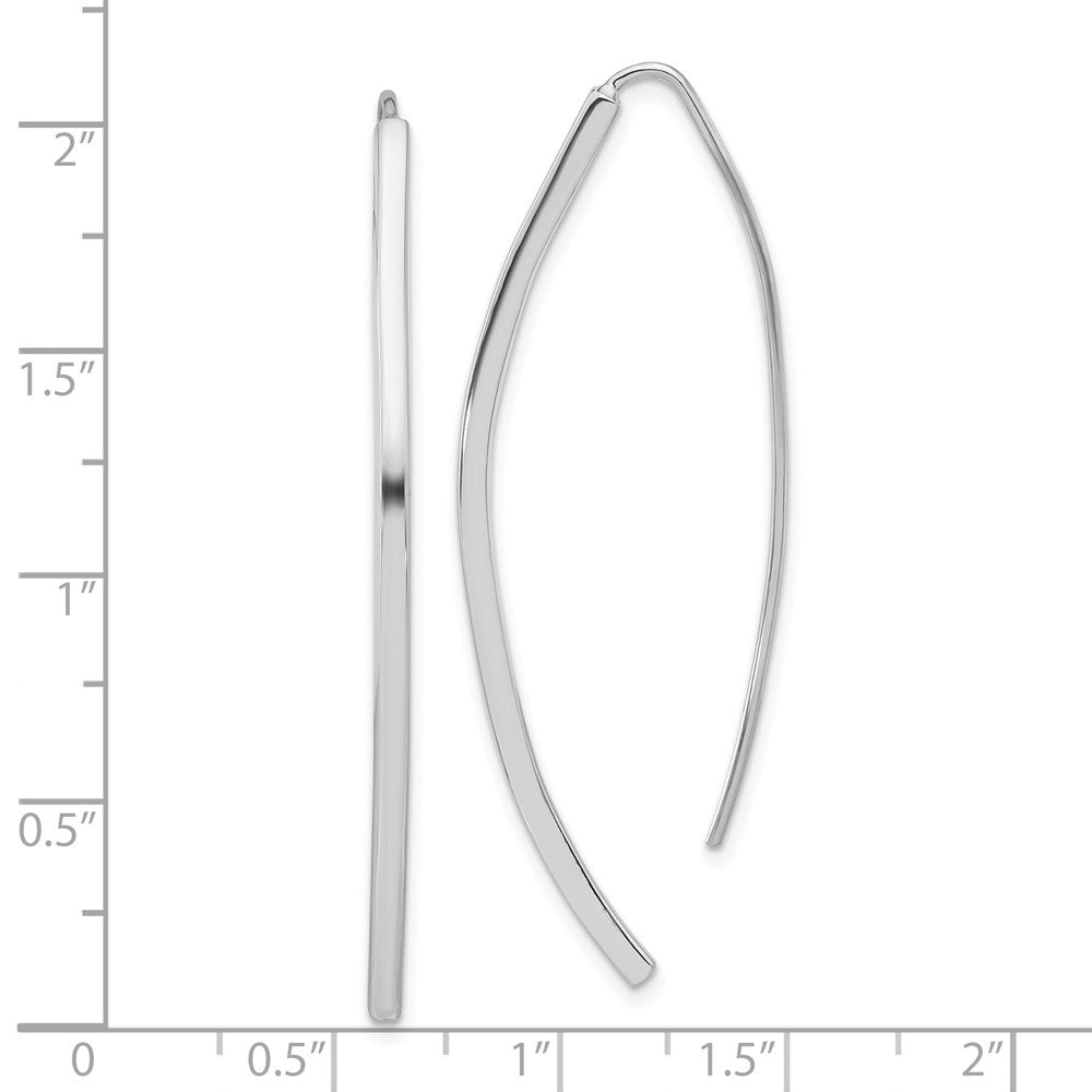 Sterling Silver Polished Threader Bar Earrings