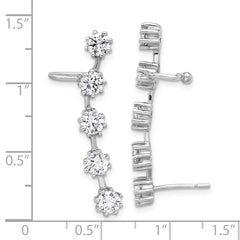 Sterling Silver CZ Ear Cuff and Post Earrings