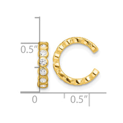 Yellow Gold-plated Sterling Silver CZ Pair of 2 Ear Cuffs