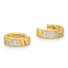 Yellow Gold-plated Sterling Silver CZ Pair of 2 Ear Cuffs