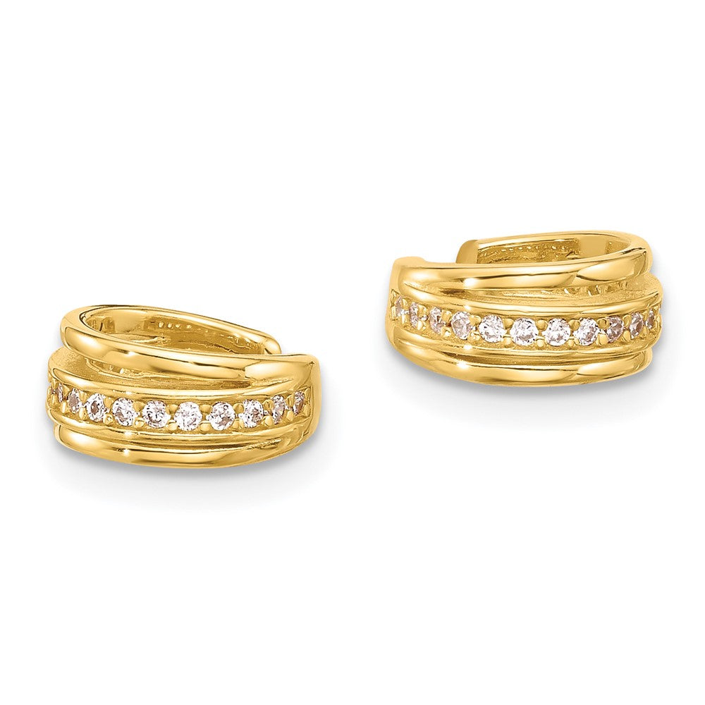 Yellow Gold-plated Sterling Silver CZ Pair of 2 Ear Cuffs
