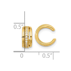 Yellow Gold-plated Sterling Silver CZ Pair of 2 Ear Cuffs