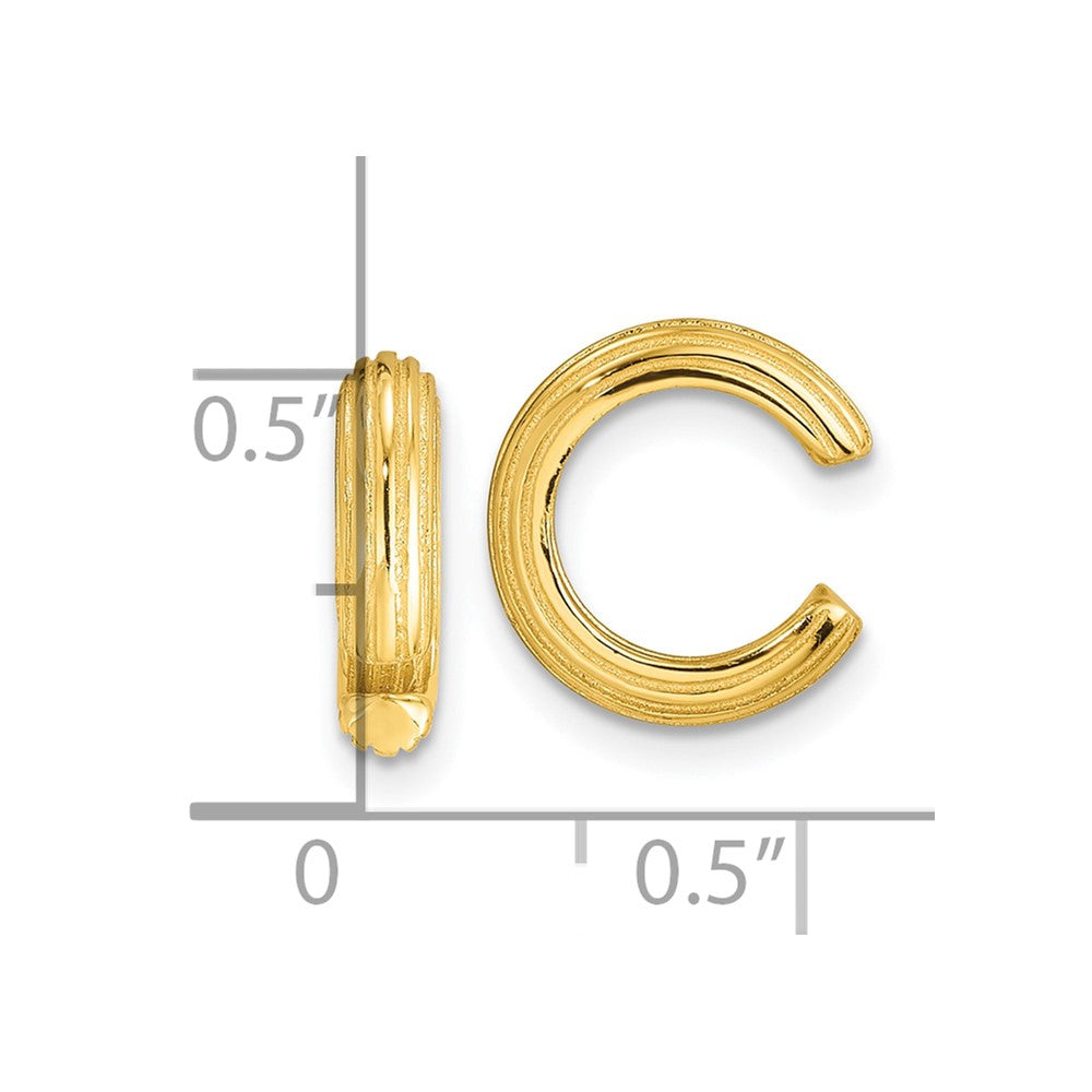 Yellow Gold-plated Sterling Silver Textured Pair of 2 Ear Cuffs