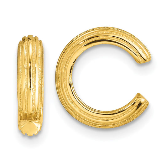 Yellow Gold-plated Sterling Silver Textured Pair of 2 Ear Cuffs