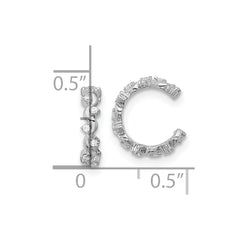 Rhodium-plated Sterling Silver CZ Pair of 2 Ear Cuffs