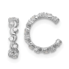Rhodium-plated Sterling Silver CZ Pair of 2 Ear Cuffs