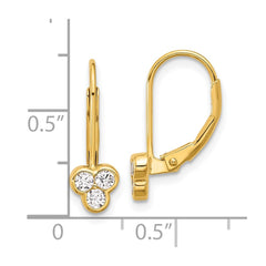 Yellow Gold-plated Sterling Silver CZ Leverback Earrings