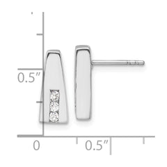 Rhodium-plated Sterling Silver CZ Post Earrings