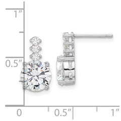 Rhodium-plated Sterling Silver CZ Post Earrings