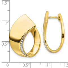 Yellow Gold-plated Sterling Silver Polished Fancy CZ Earrings