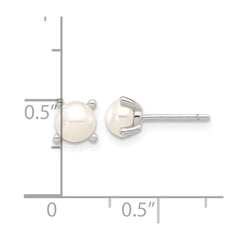 Sterling Silver E-Coating 5mm FWC Pearl Post Earrings