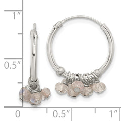 Sterling Silver Labradorite Beaded Endless Hoop Earrings