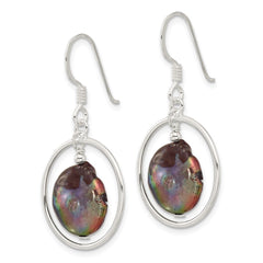 Sterling Silver Grey FWC Pearl Shepherd Hook Earrings