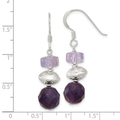 Sterling Silver Amethyst and Ametrine Shepherd Hook Earrings