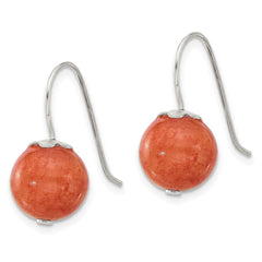 Sterling Silver 10mm Orange Quartz Shepherd Hook Earrings