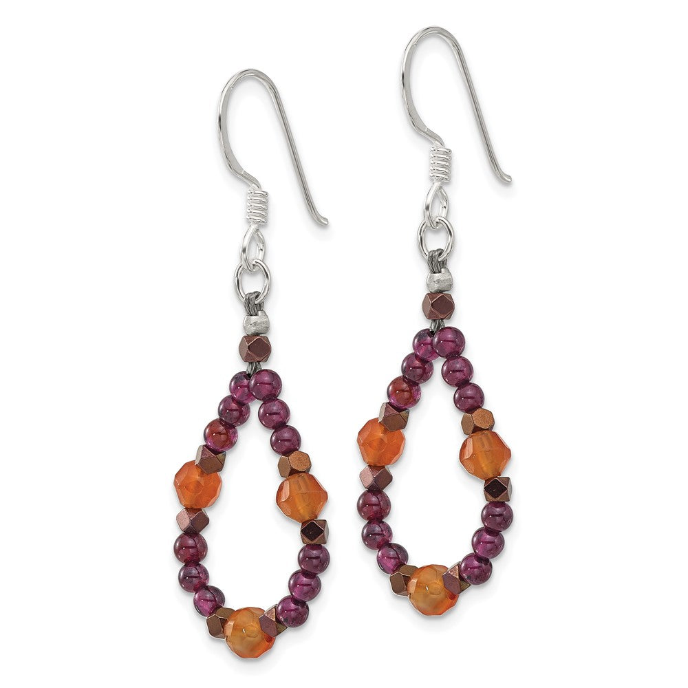 Sterling Silver Carnelian, Garnet and Hematite Earrings