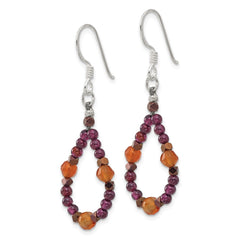 Sterling Silver Carnelian, Garnet and Hematite Earrings