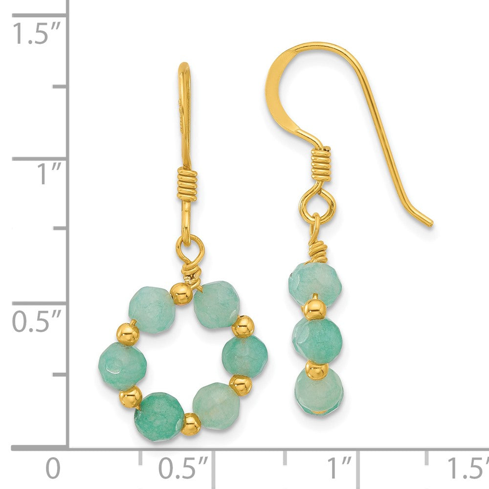 Yellow Gold-plated Sterling Silver Amazonite Dangle Earrings