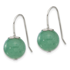Sterling Silver 10mm Green Aventurine Shepherd Hook Earrings