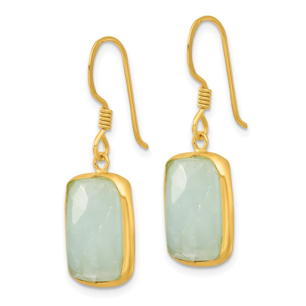 Yellow Gold-plated Sterling Silver Amazonite Dangle Earrings
