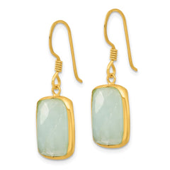Yellow Gold-plated Sterling Silver Amazonite Dangle Earrings