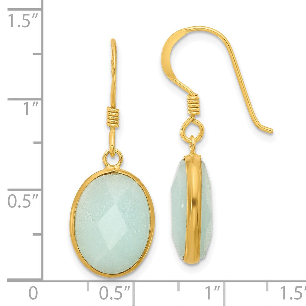 Yellow Gold-plated Sterling Silver Amazonite Dangle Earrings