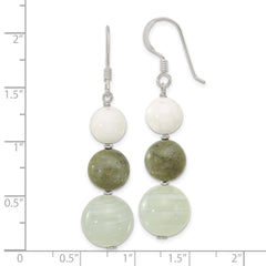 Sterling Silver Agate, Howlite and Labradorite Shepherd Hook Earrings