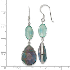 Sterling Silver Fluorite and Labradorite Shepherd Hook Earrings