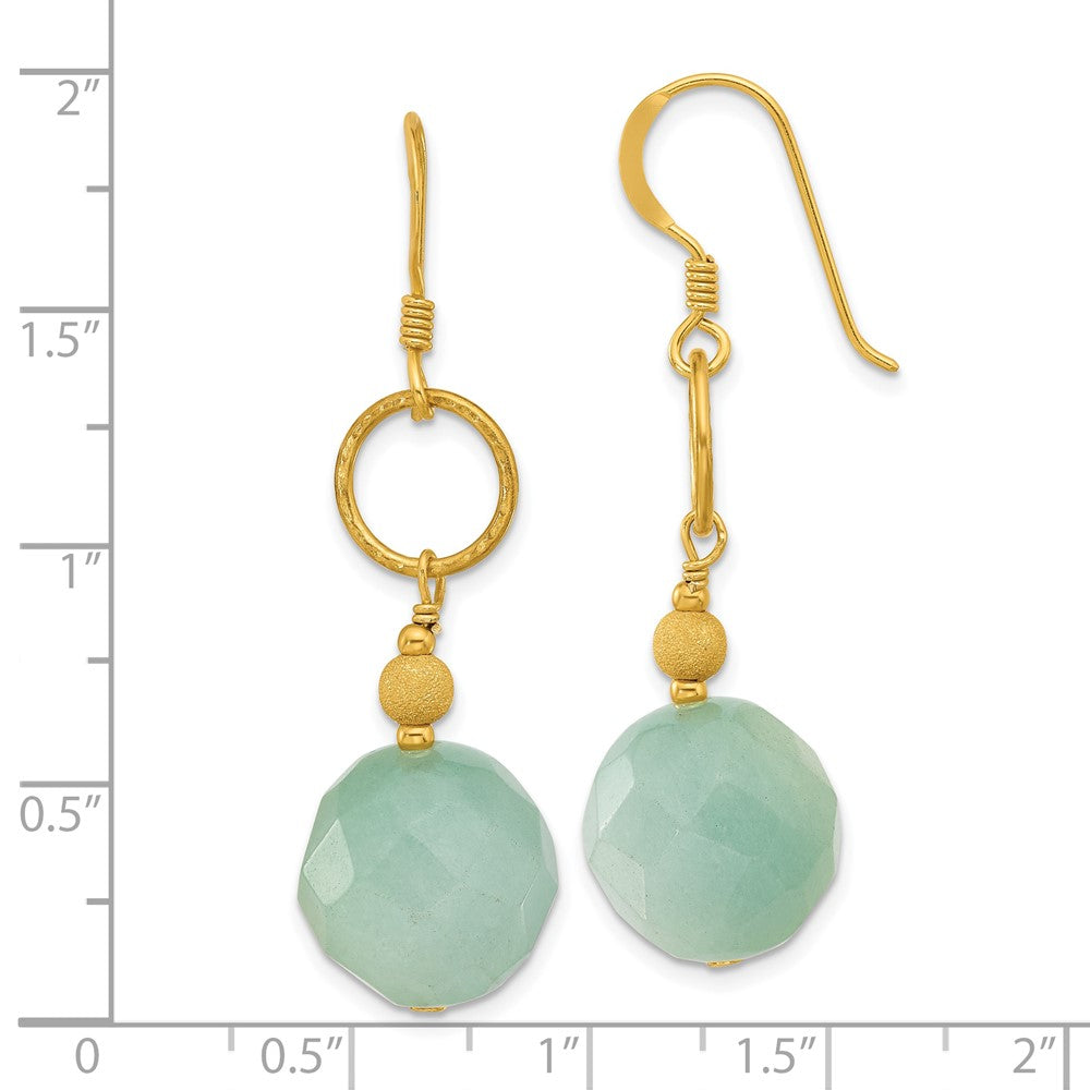 Yellow Gold-plated Sterling Silver Amazonite Dangle Earrings