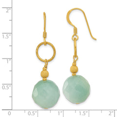 Yellow Gold-plated Sterling Silver Amazonite Dangle Earrings