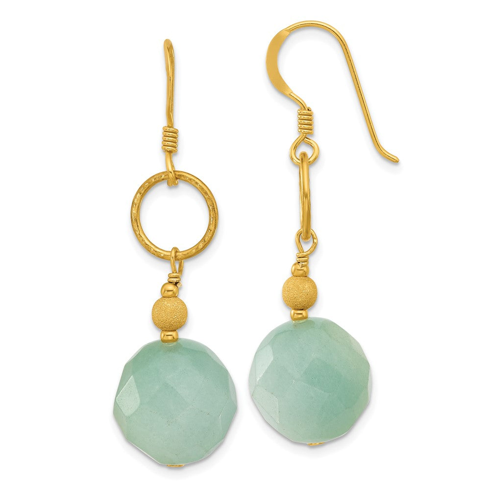 Yellow Gold-plated Sterling Silver Amazonite Dangle Earrings