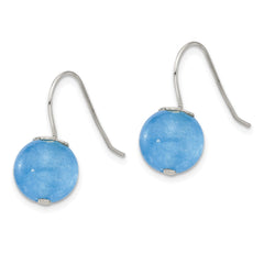 Sterling Silver 10mm Blue Aventurine Shepherd Hook Earrings