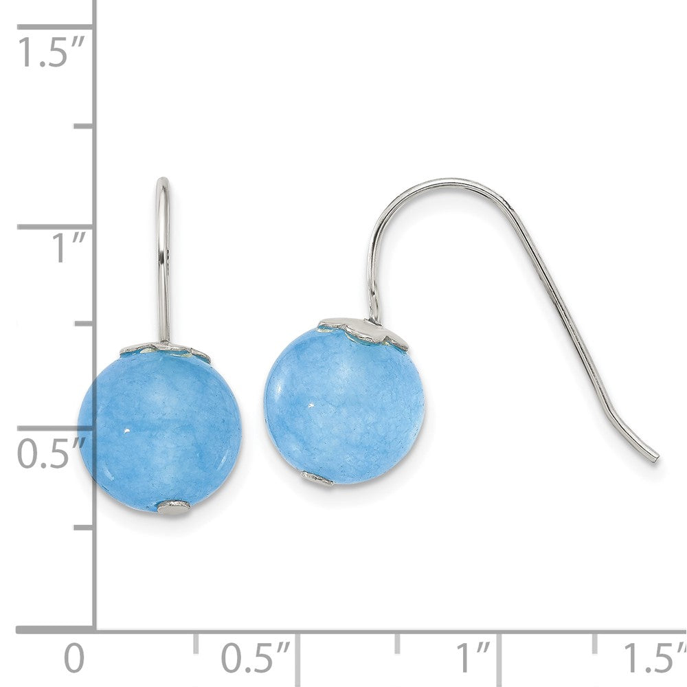 Sterling Silver 10mm Blue Aventurine Shepherd Hook Earrings