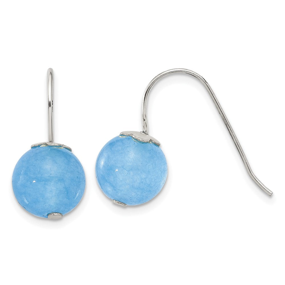 Sterling Silver 10mm Blue Aventurine Shepherd Hook Earrings