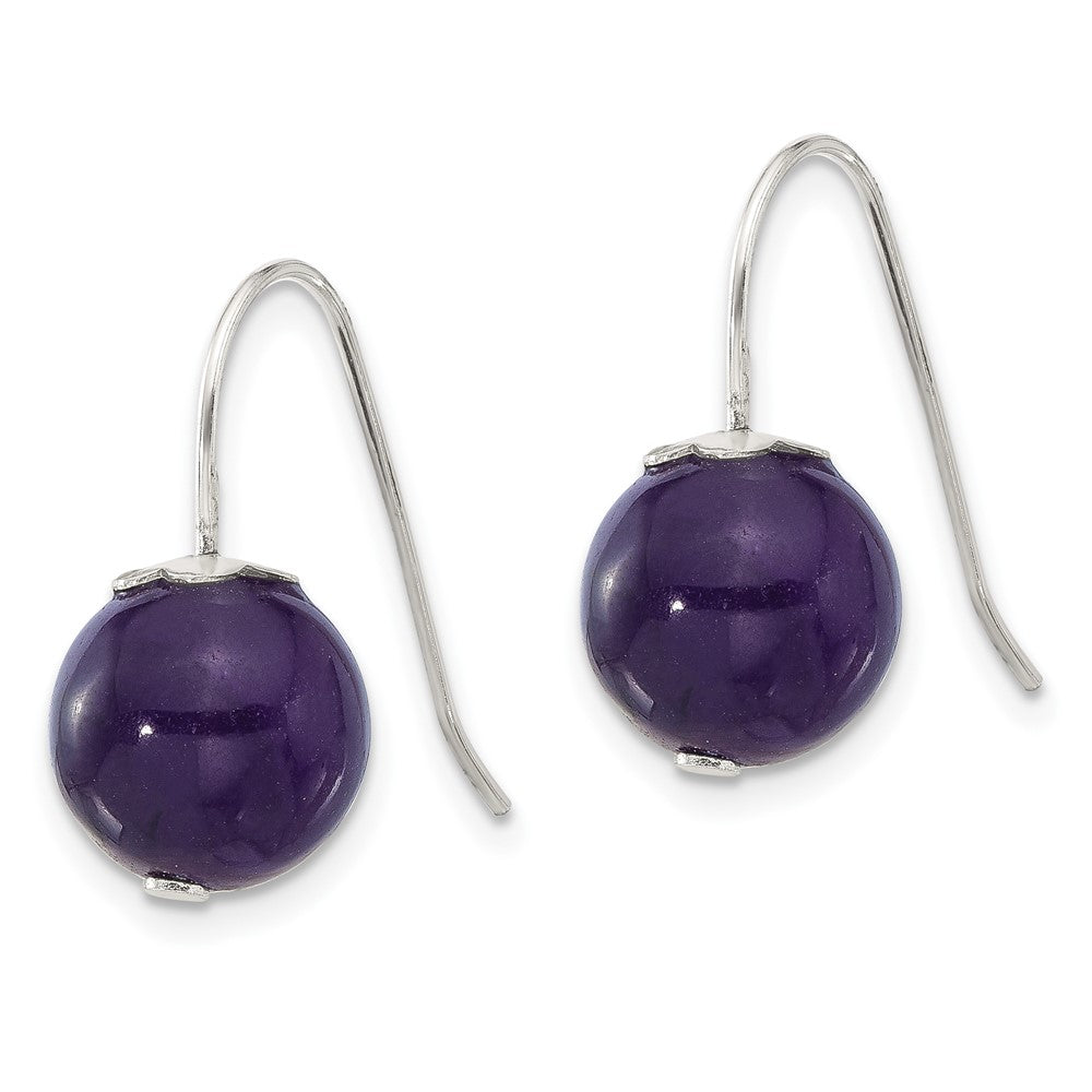 Sterling Silver 10mm Amethyst Shepherd Hook Earrings