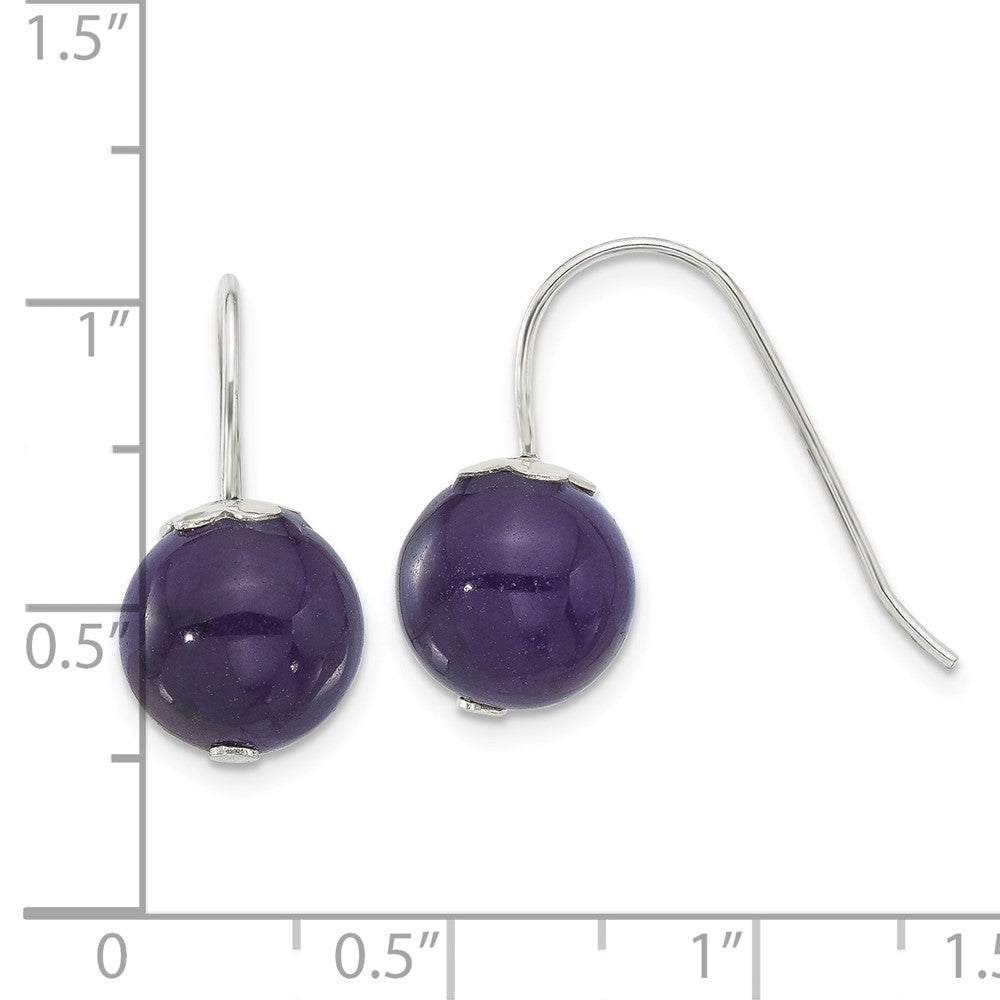 Sterling Silver 10mm Amethyst Shepherd Hook Earrings