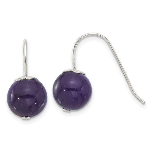 Sterling Silver 10mm Amethyst Shepherd Hook Earrings