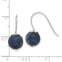 Sterling Silver 10mm Lapis Shepherd Hook Earrings