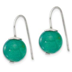 Sterling Silver 10mm Green Aventurine Shepherd Hook Earrings