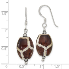 Sterling Silver Black Agate and Crystal Shepherd Hook Earrings