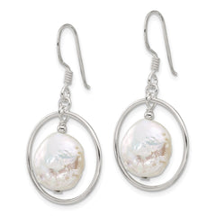 Sterling Silver FWC Pearl Shepherd Hook Earrings