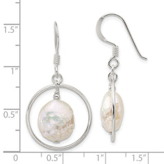 Sterling Silver FWC Pearl Shepherd Hook Earrings