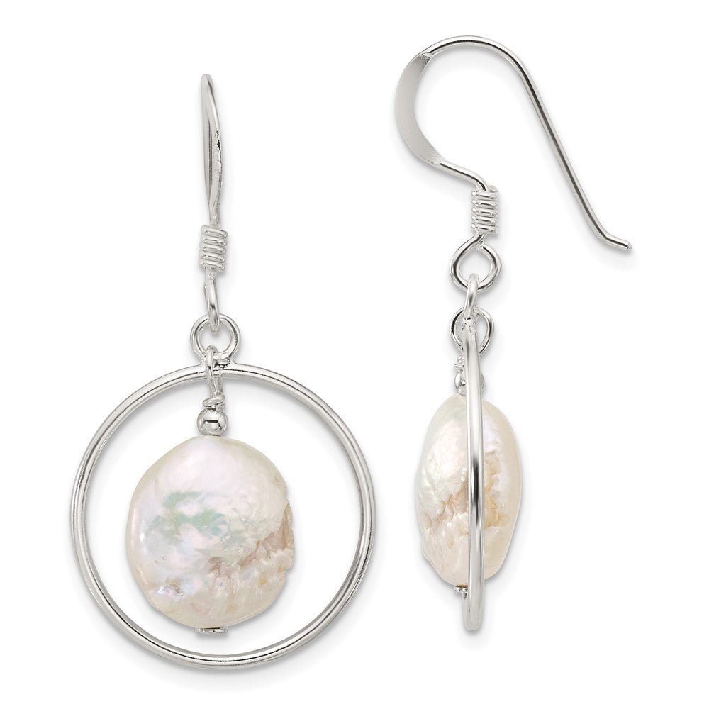 Sterling Silver FWC Pearl Shepherd Hook Earrings