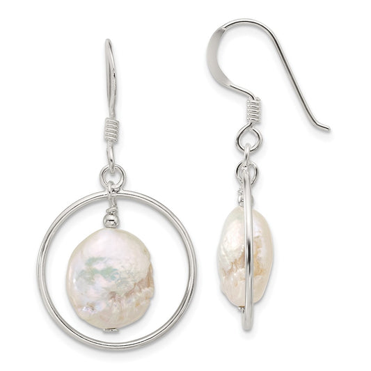 Sterling Silver FWC Pearl Shepherd Hook Earrings