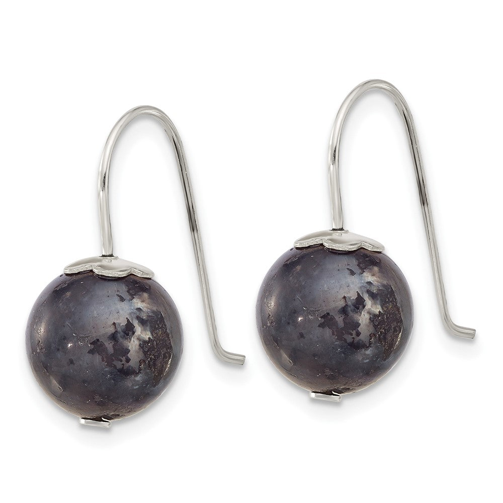 Sterling Silver 10mm Labradorite Shepherd Hook Earrings