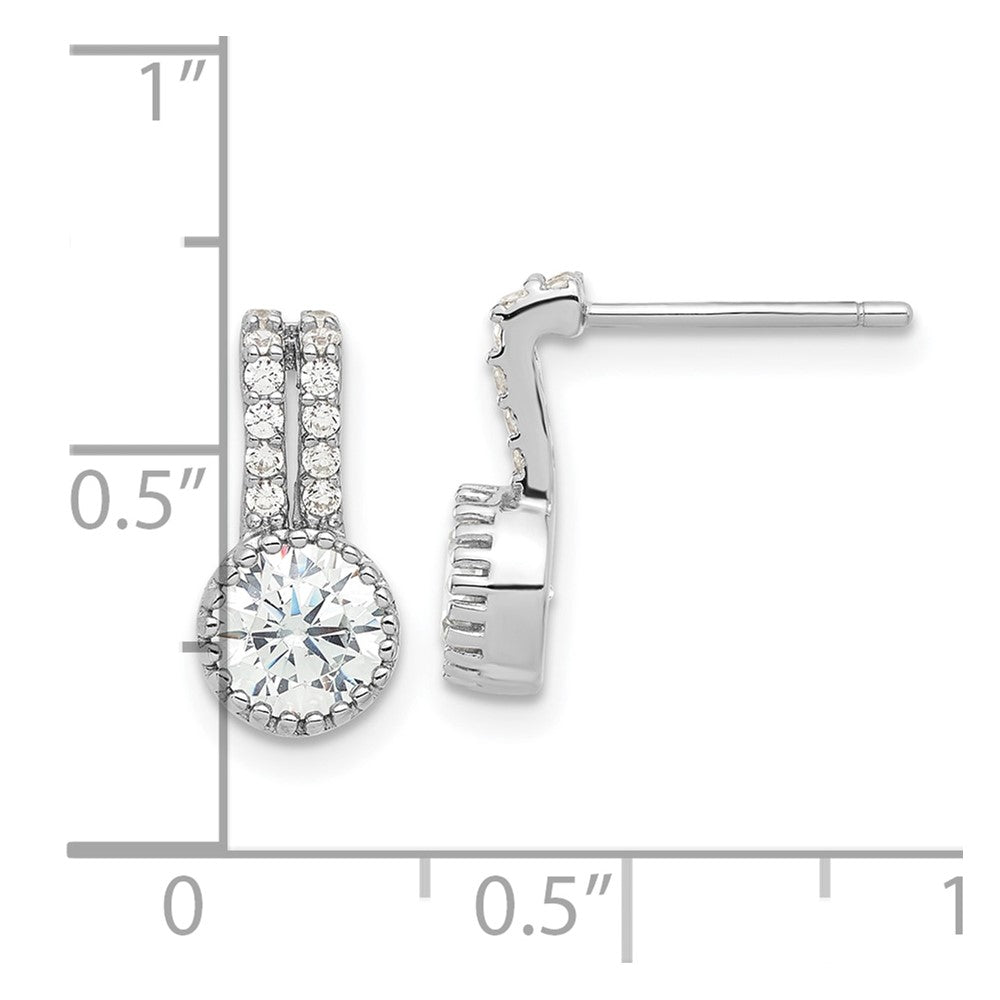 Rhodium-plated Sterling Silver CZ Post Earrings