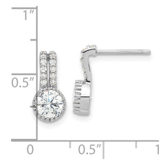 Rhodium-plated Sterling Silver CZ Post Earrings